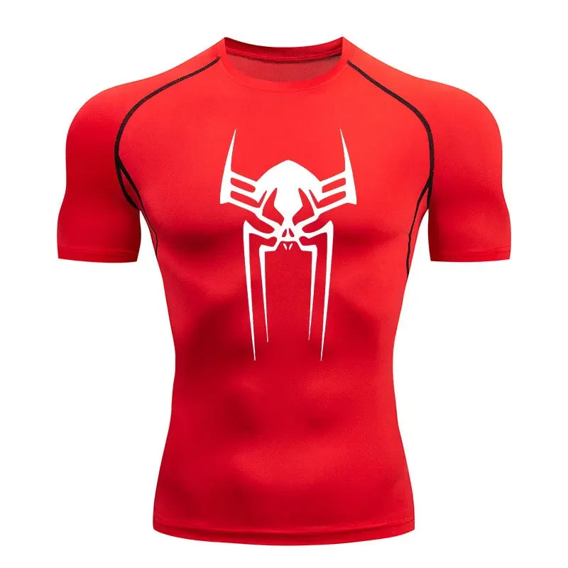 Fitness Man T-shirt Compression Summer Vacation Casual Adult Short Sleeve Multi-color Trend Breathable Sweat Absorbing Tight Fit