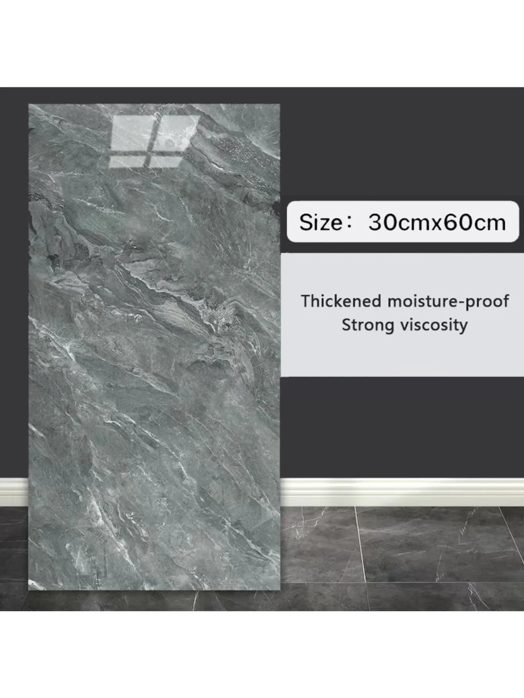 10Pcs Self-adhesive Marble modern floor  and wall Sticker . Waterproof 30cmx60cm Tiles Floor Stickers PVC Tile  Kitchen Bathroom Wall Sticker