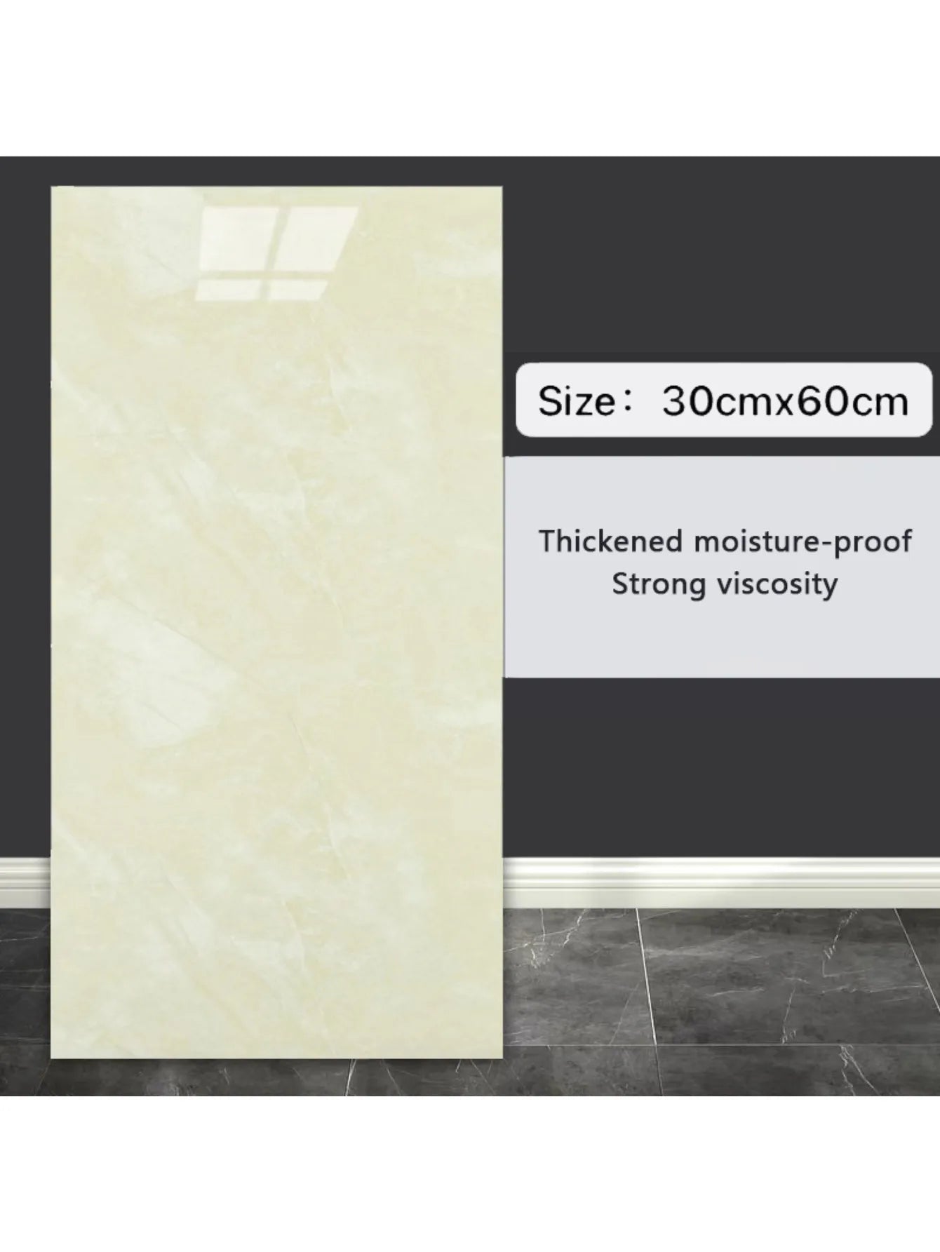 10Pcs Self-adhesive Marble modern floor  and wall Sticker . Waterproof 30cmx60cm Tiles Floor Stickers PVC Tile  Kitchen Bathroom Wall Sticker