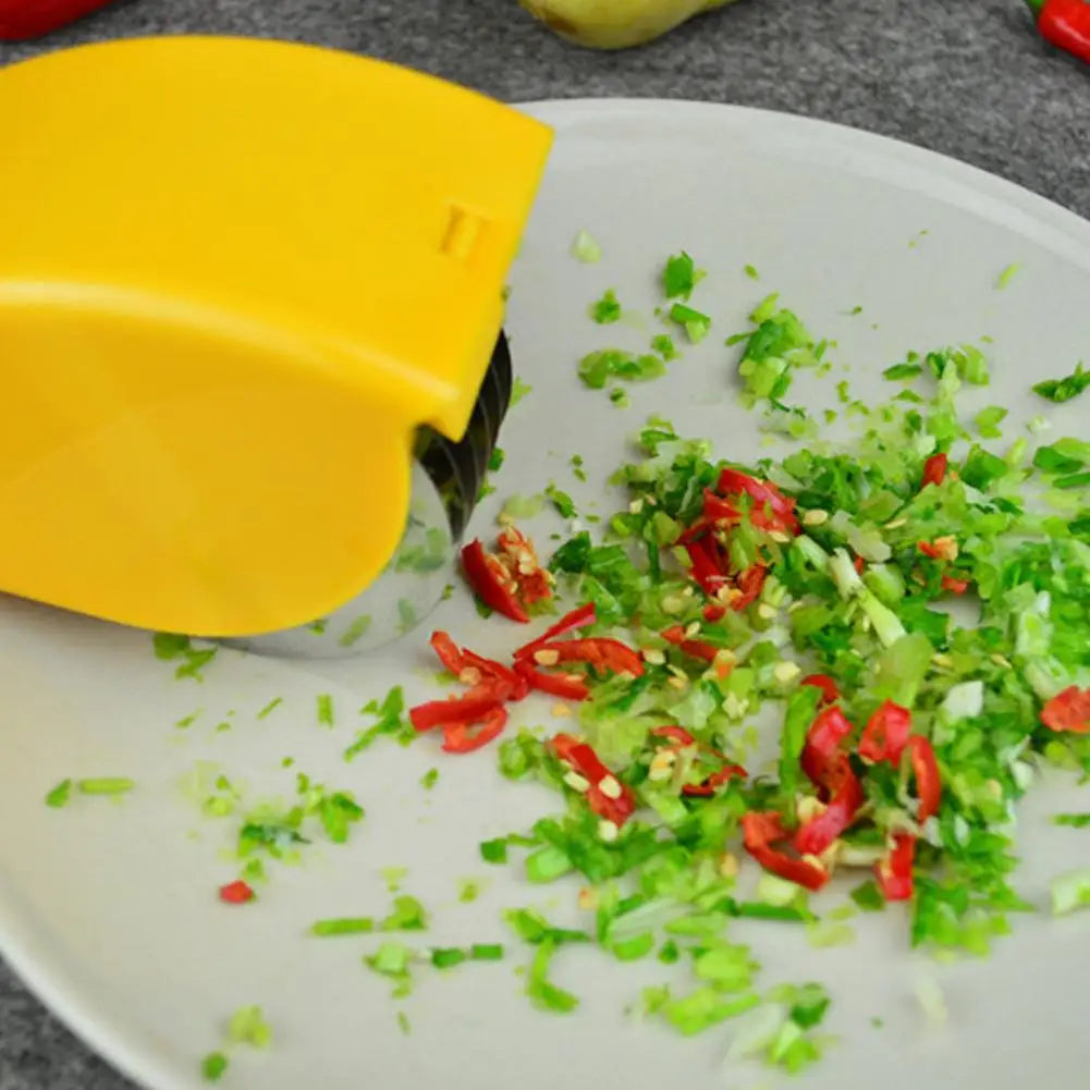 Vegetable Chopper Roller Manual Scallion Cutter with 6 Stainless Steel Blade Detachable Herb Roller Mincer Parsley Chopper Tools