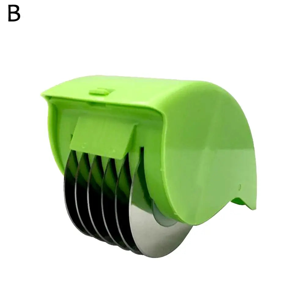 Vegetable Chopper Roller Manual Scallion Cutter with 6 Stainless Steel Blade Detachable Herb Roller Mincer Parsley Chopper Tools