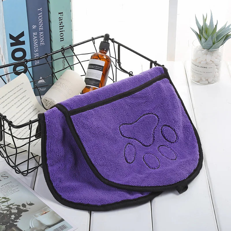 Pet Cleaning Washcloth Pet Accessories Quick Dry Dog Towel Bath Robe Soft Fiber Absorbent Cat Bath Towel Convenient, Home comfort