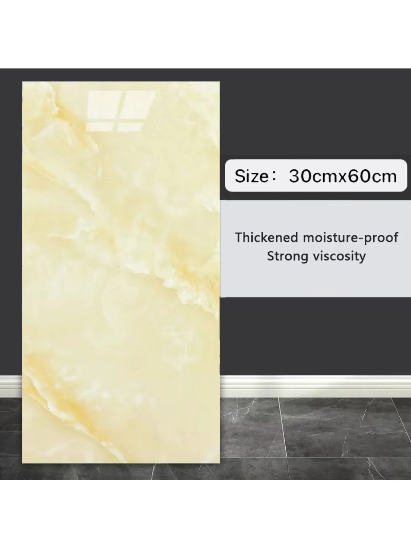 10Pcs Self-adhesive Marble modern floor  and wall Sticker . Waterproof 30cmx60cm Tiles Floor Stickers PVC Tile  Kitchen Bathroom Wall Sticker