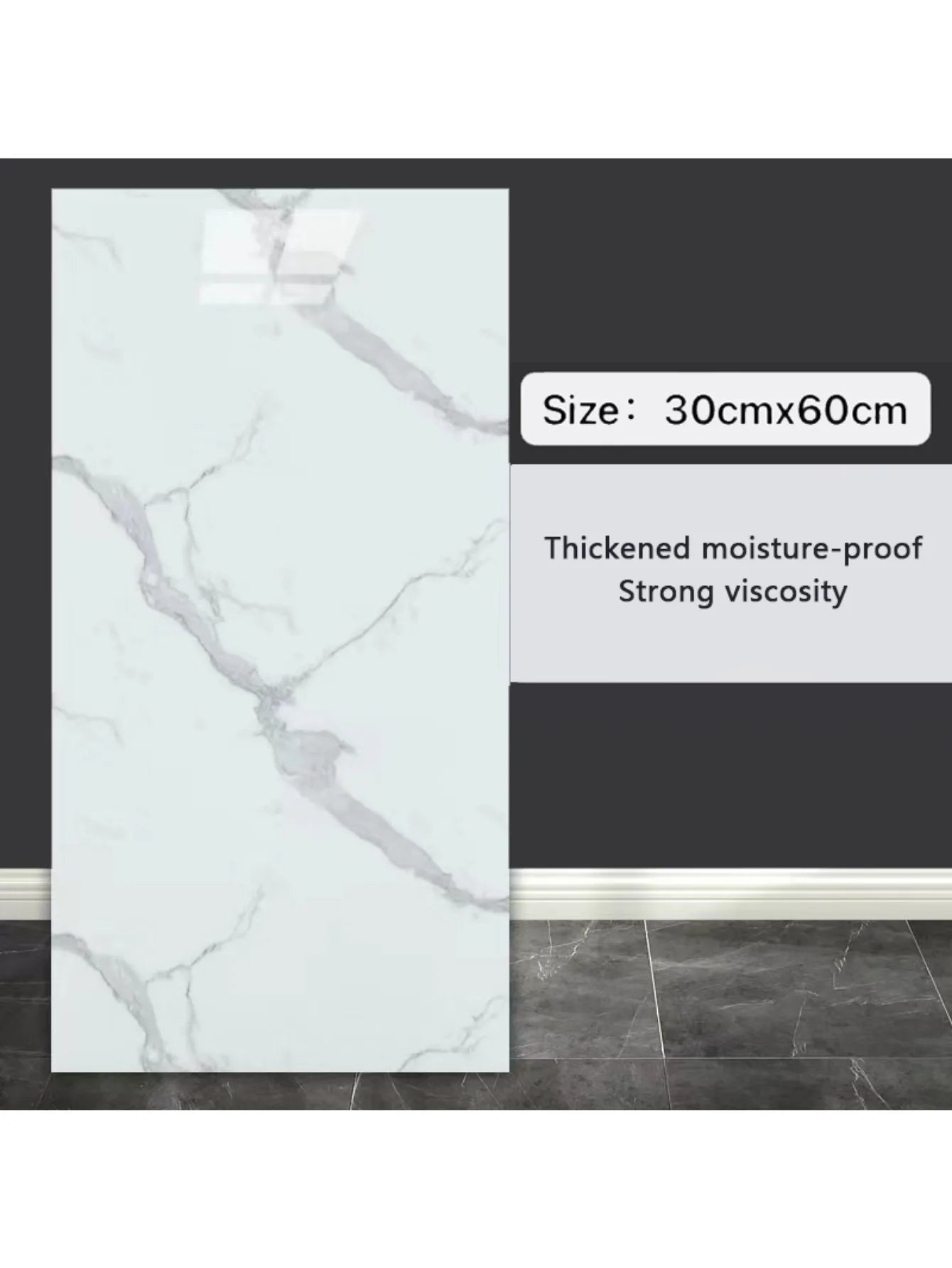 10Pcs Self-adhesive Marble modern floor  and wall Sticker . Waterproof 30cmx60cm Tiles Floor Stickers PVC Tile  Kitchen Bathroom Wall Sticker