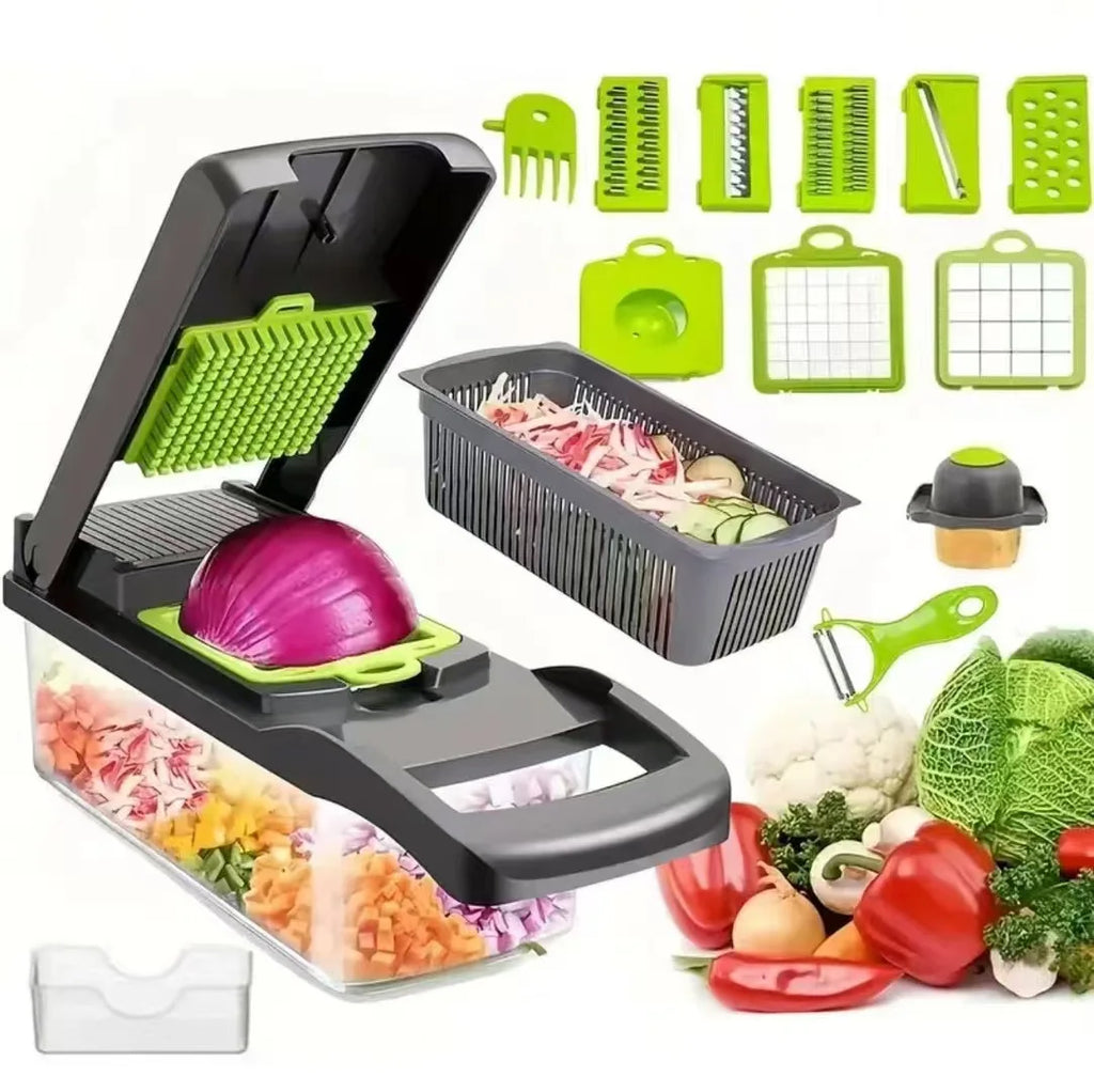 Vegetable chopper set, food processor with handle, onion and potato slicer, slicer, slicer, grater, kitchen fruit processor