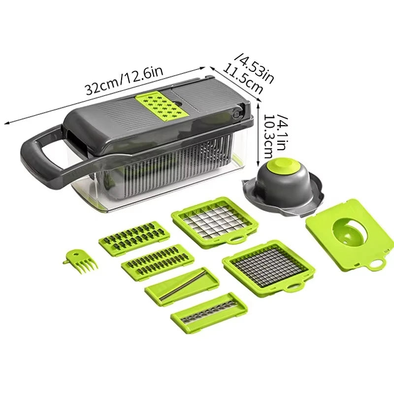 Vegetable chopper set, food processor with handle, onion and potato slicer, slicer, slicer, grater, kitchen fruit processor