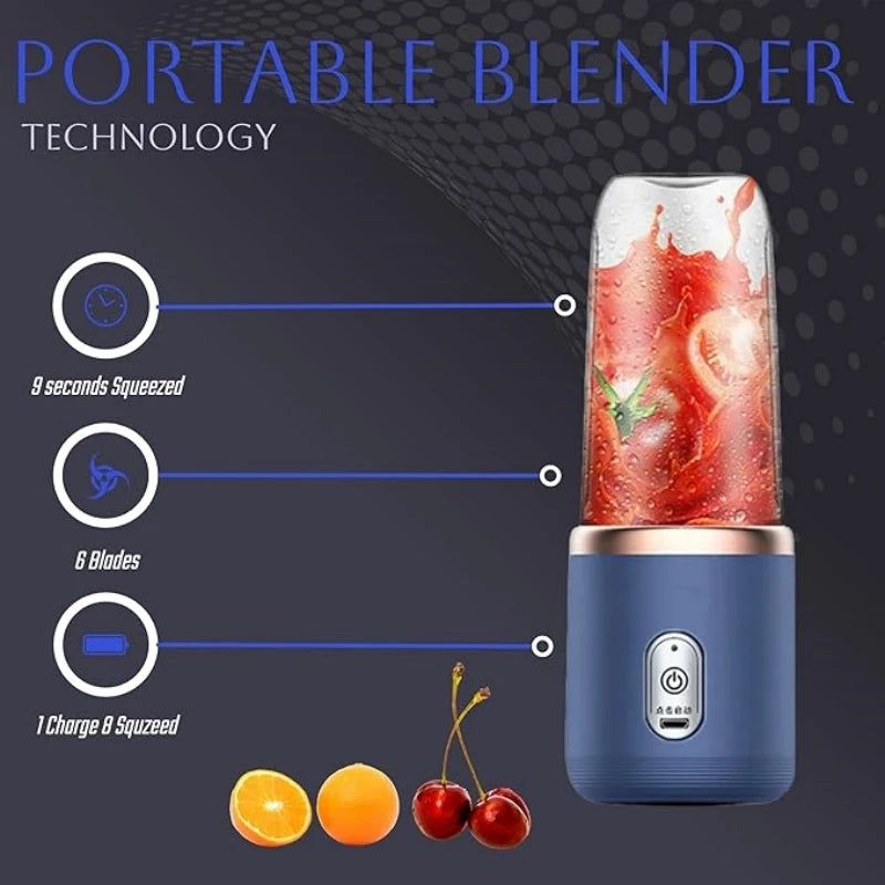 Portable Blender, Personal Size Blender for Shakes and Smoothies, USB Rechargeable Mini Juicer Cup with 2 Tritan Cups