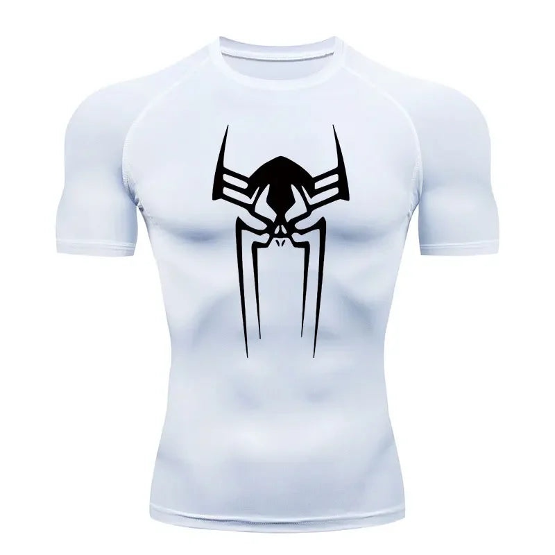 Fitness Man T-shirt Compression Summer Vacation Casual Adult Short Sleeve Multi-color Trend Breathable Sweat Absorbing Tight Fit