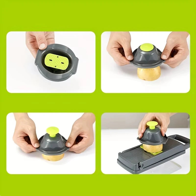 Vegetable chopper set, food processor with handle, onion and potato slicer, slicer, slicer, grater, kitchen fruit processor