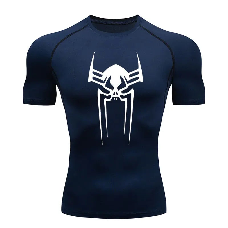 Fitness Man T-shirt Compression Summer Vacation Casual Adult Short Sleeve Multi-color Trend Breathable Sweat Absorbing Tight Fit