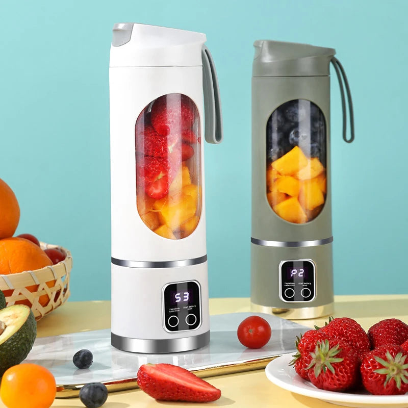 Portable blender cup electric USB juicer portable milkshake and fruit juicer 460ml 12 blade mini blender
