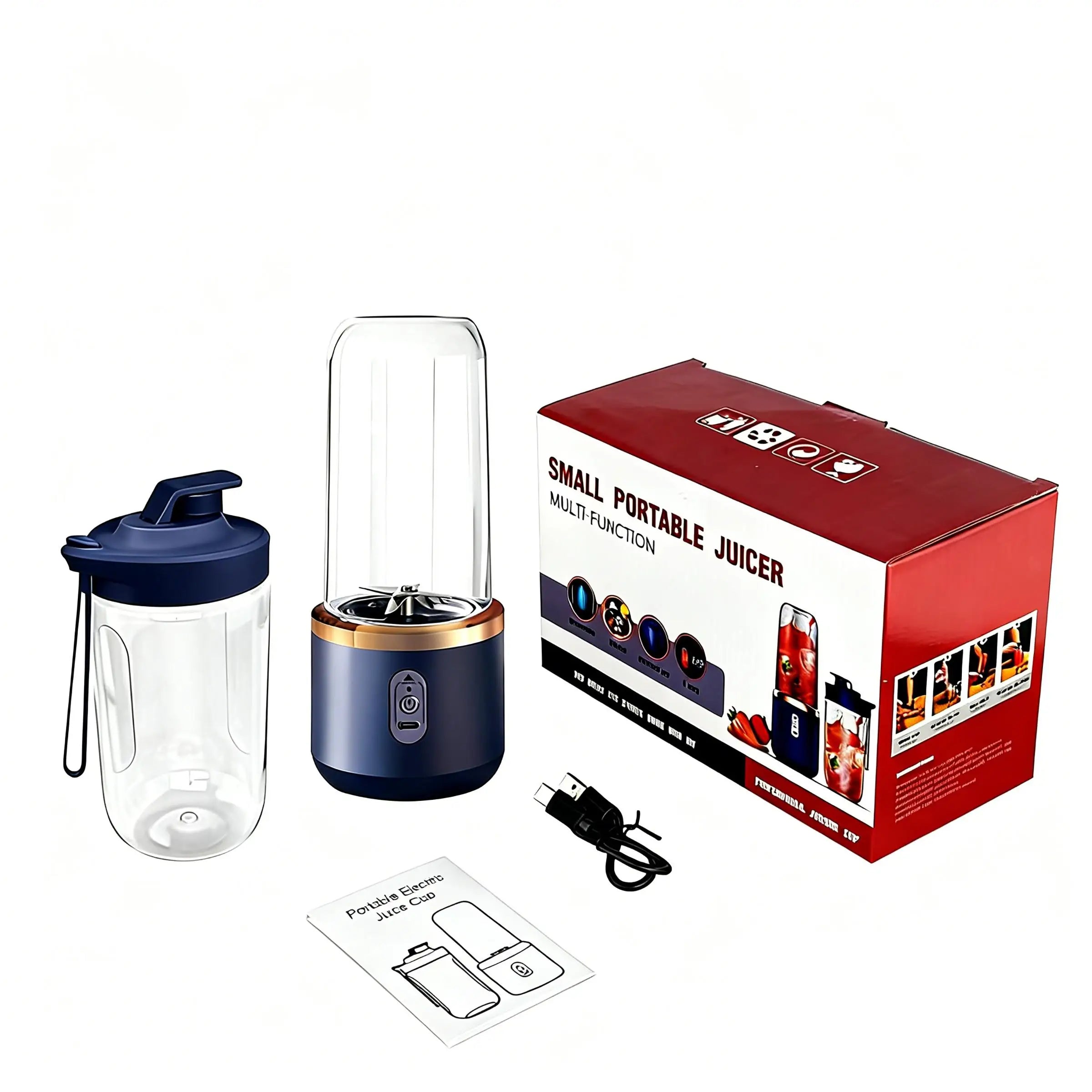 Portable Blender, Personal Size Blender for Shakes and Smoothies, USB Rechargeable Mini Juicer Cup with 2 Tritan Cups