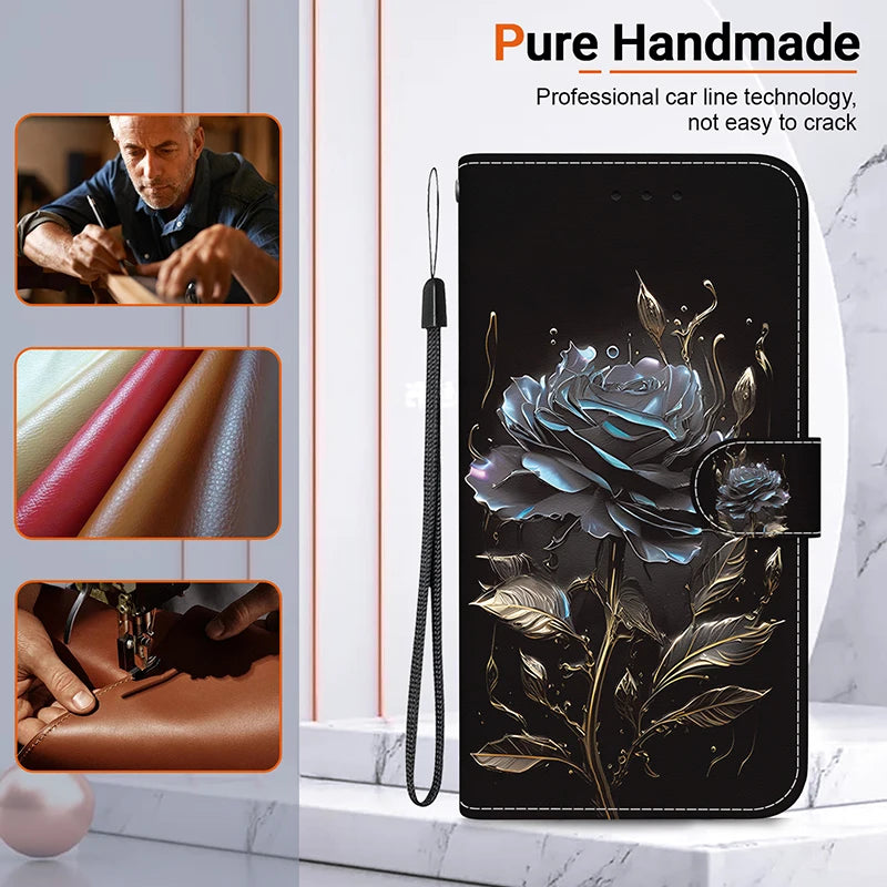 Stand Flip Wallet Case For Motorola  MOTO G10 22 30 G51 52 42 62 72 73 G60 G7 PLAY PLUS  G8 G9 POWER Cartoon Magnetic Book Cover