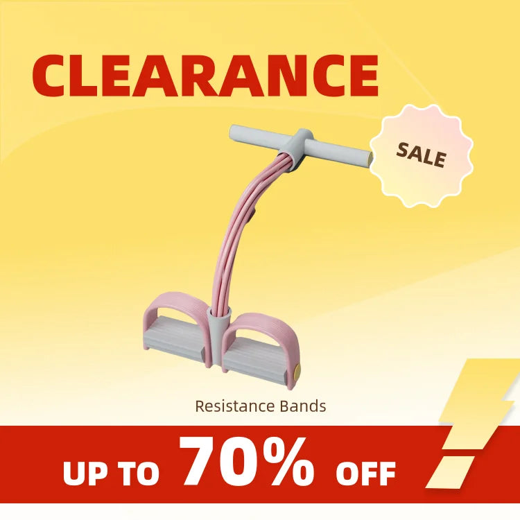 Clearance_6-Tube Yoga Pedal Puller Abdomen Waist Arm Training Elastic Pull Rope fitness Exercise At Home Resistance Bands_Contin