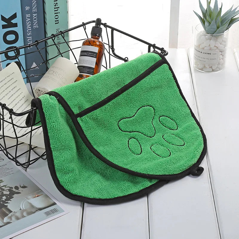 Pet Cleaning Washcloth Pet Accessories Quick Dry Dog Towel Bath Robe Soft Fiber Absorbent Cat Bath Towel Convenient, Home comfort