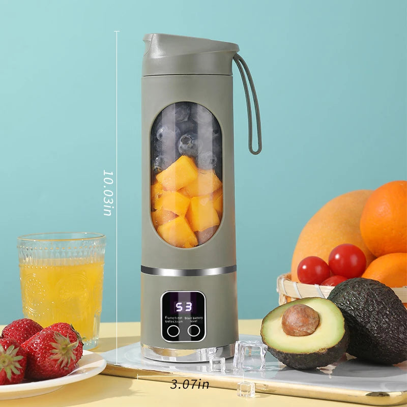 Portable blender cup electric USB juicer portable milkshake and fruit juicer 460ml 12 blade mini blender
