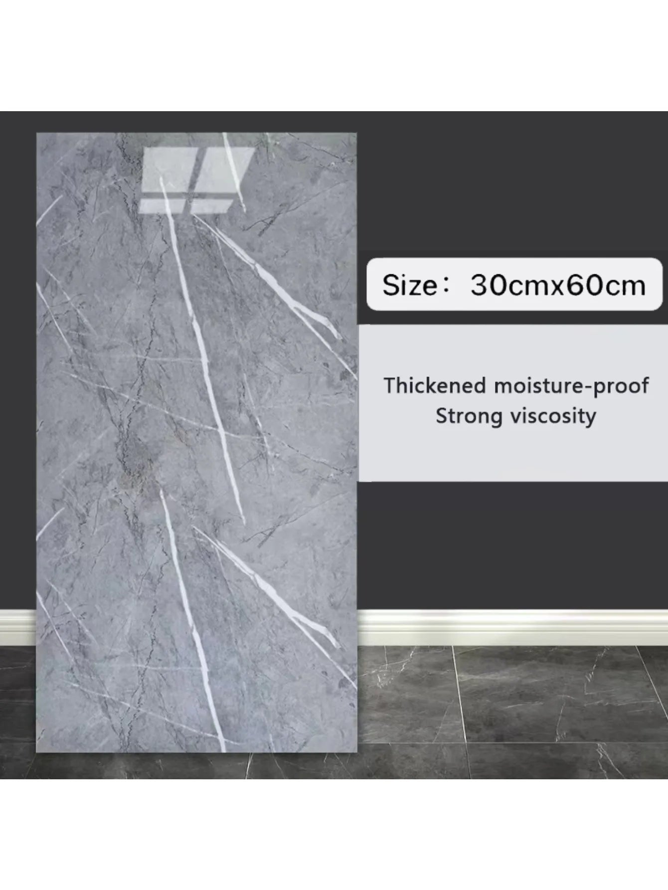 10Pcs Self-adhesive Marble modern floor  and wall Sticker . Waterproof 30cmx60cm Tiles Floor Stickers PVC Tile  Kitchen Bathroom Wall Sticker