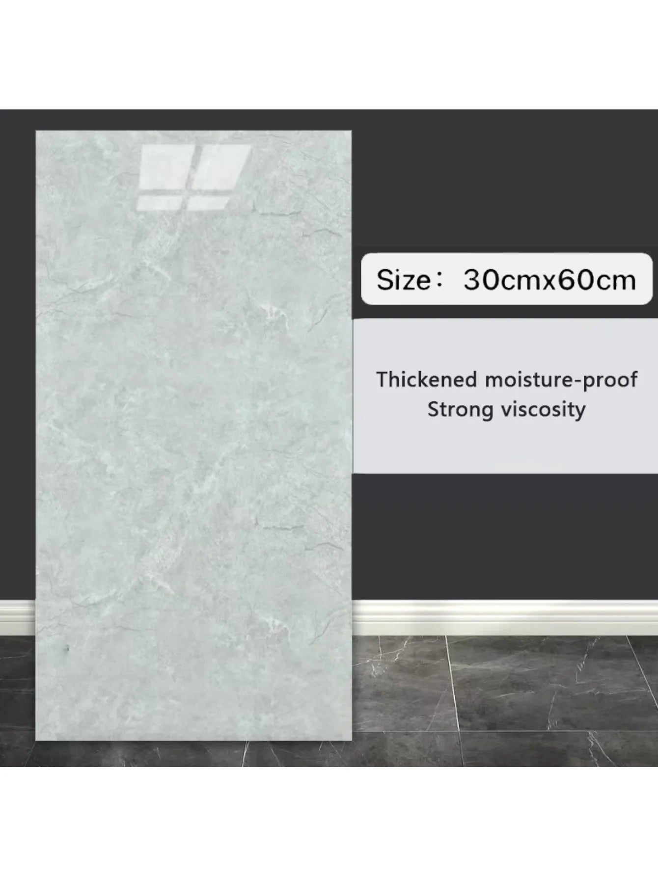 10Pcs Self-adhesive Marble modern floor  and wall Sticker . Waterproof 30cmx60cm Tiles Floor Stickers PVC Tile  Kitchen Bathroom Wall Sticker