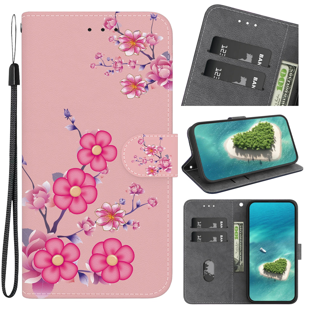 Stand Flip Wallet Case For Motorola  MOTO G10 22 30 G51 52 42 62 72 73 G60 G7 PLAY PLUS  G8 G9 POWER Cartoon Magnetic Book Cover