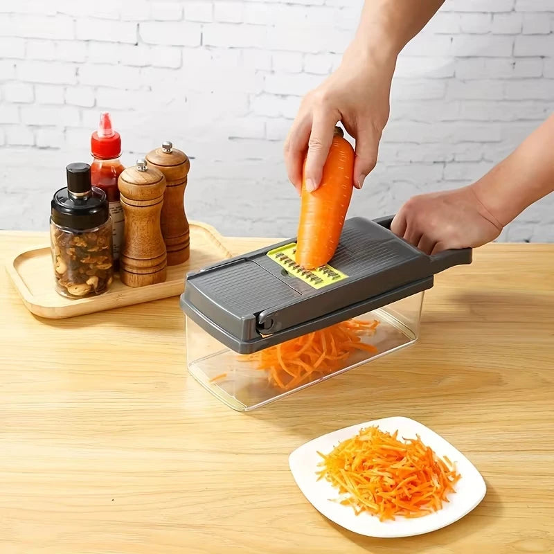 Vegetable chopper set, food processor with handle, onion and potato slicer, slicer, slicer, grater, kitchen fruit processor