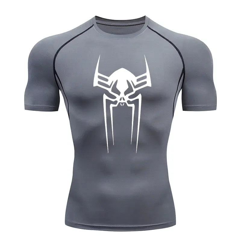 Fitness Man T-shirt Compression Summer Vacation Casual Adult Short Sleeve Multi-color Trend Breathable Sweat Absorbing Tight Fit