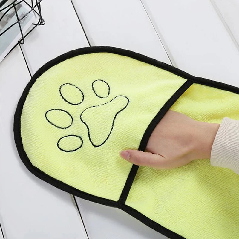 Pet Cleaning Washcloth Pet Accessories Quick Dry Dog Towel Bath Robe Soft Fiber Absorbent Cat Bath Towel Convenient, Home comfort