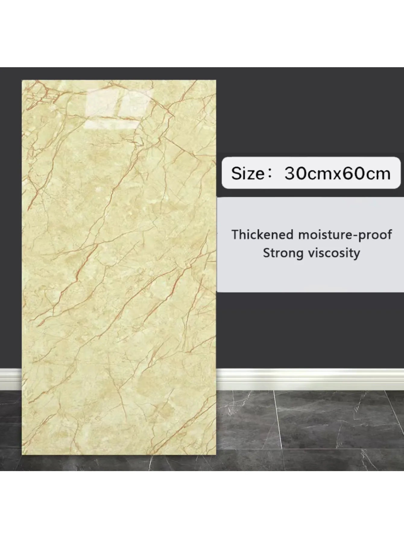 10Pcs Self-adhesive Marble modern floor  and wall Sticker . Waterproof 30cmx60cm Tiles Floor Stickers PVC Tile  Kitchen Bathroom Wall Sticker