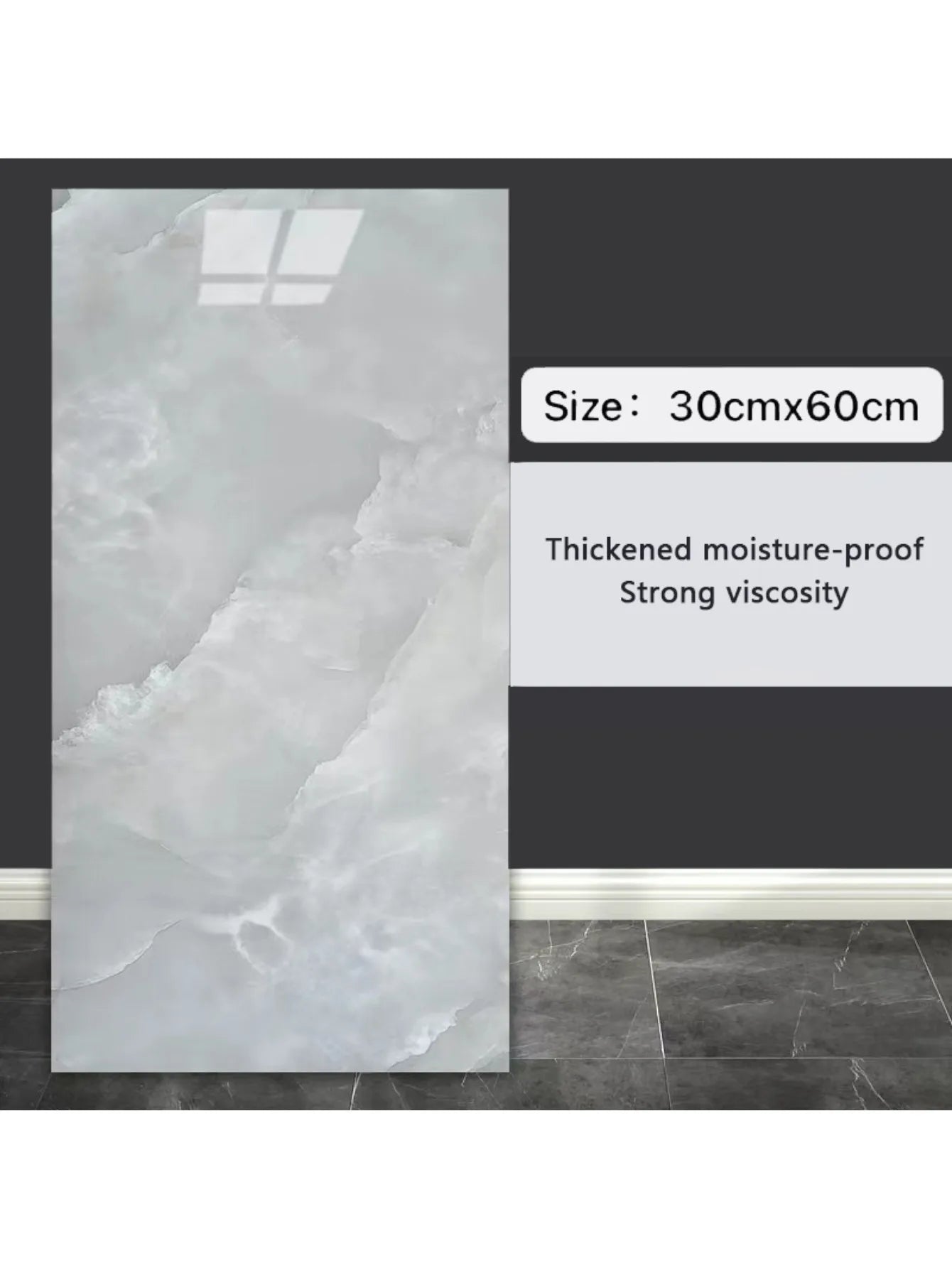 10Pcs Self-adhesive Marble modern floor  and wall Sticker . Waterproof 30cmx60cm Tiles Floor Stickers PVC Tile  Kitchen Bathroom Wall Sticker