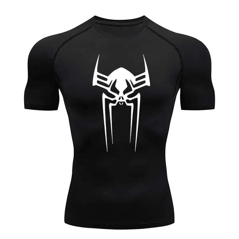 Fitness Man T-shirt Compression Summer Vacation Casual Adult Short Sleeve Multi-color Trend Breathable Sweat Absorbing Tight Fit