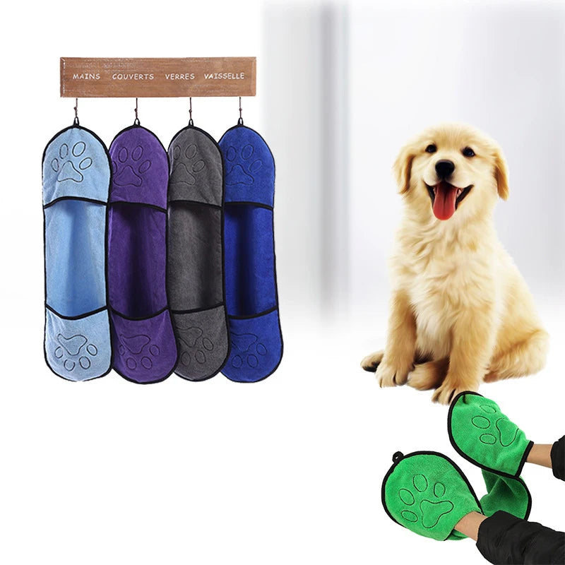Pet Cleaning Washcloth Pet Accessories Quick Dry Dog Towel Bath Robe Soft Fiber Absorbent Cat Bath Towel Convenient, Home comfort
