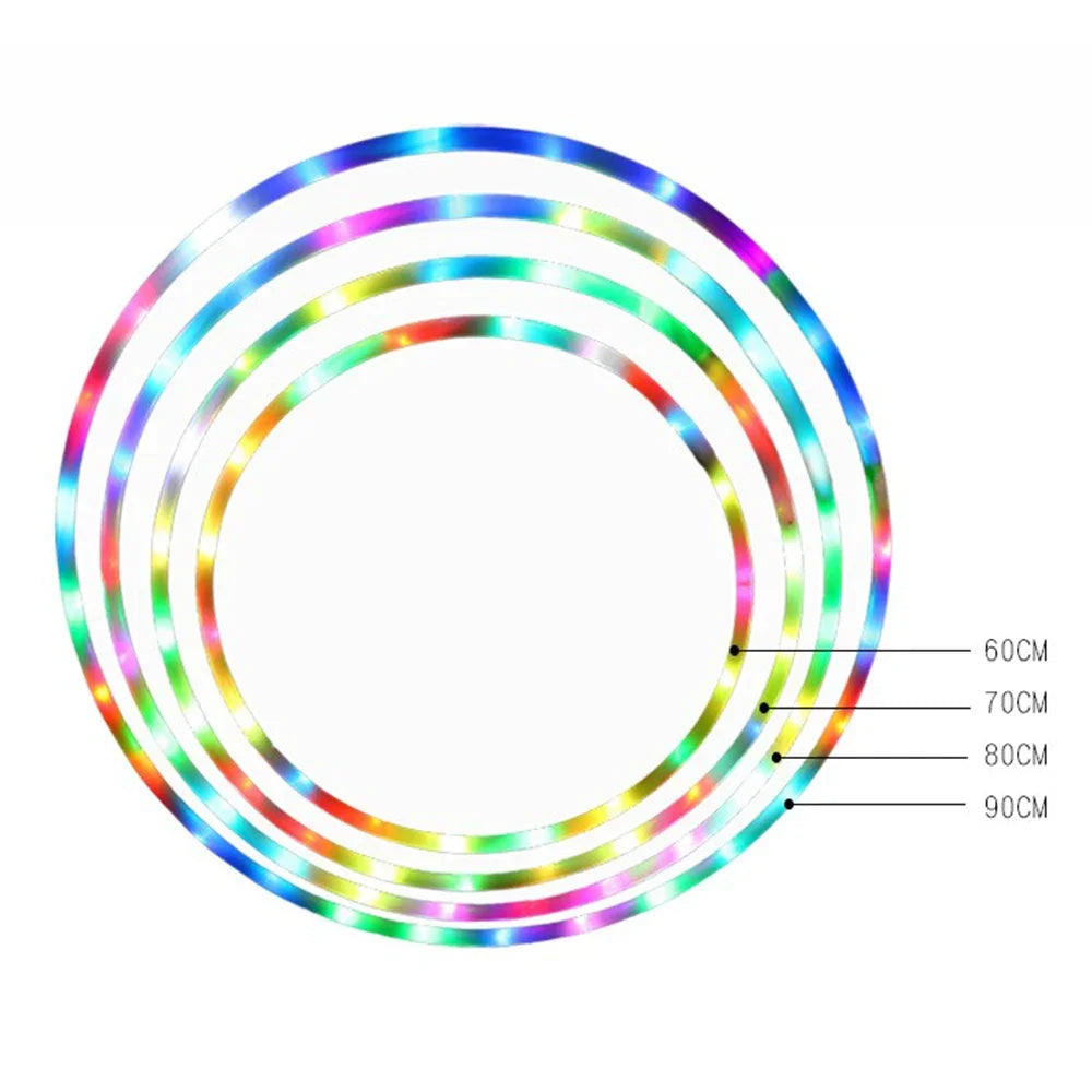CrossFit Folding Exercise Circle Fitness Equipment LED Colour Fitness Circle Performing Arts Abdominal Weight Loss Light Fitness