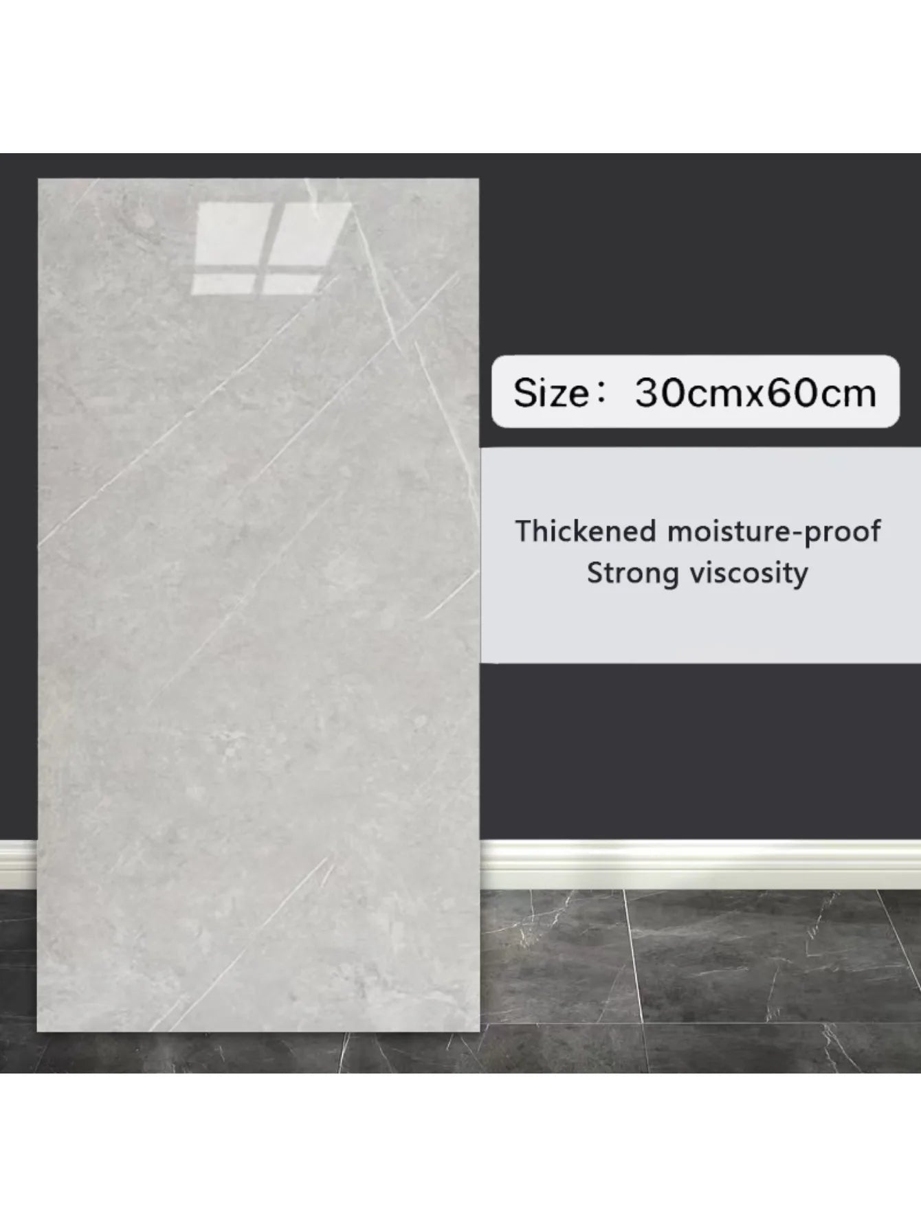 10Pcs Self-adhesive Marble modern floor  and wall Sticker . Waterproof 30cmx60cm Tiles Floor Stickers PVC Tile  Kitchen Bathroom Wall Sticker
